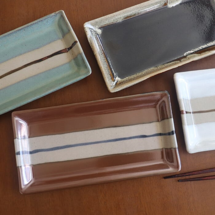 益子焼 健一窯 長角皿 Mashiko-yaki Rectangular plate #167