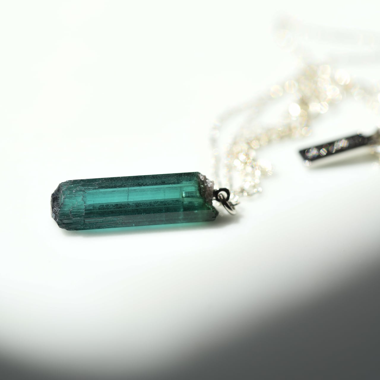 ヴィンテージ ネックレス インディゴライトトルマリン シルバー製 B70 4c9eea8985437fe891b392ac71ee91