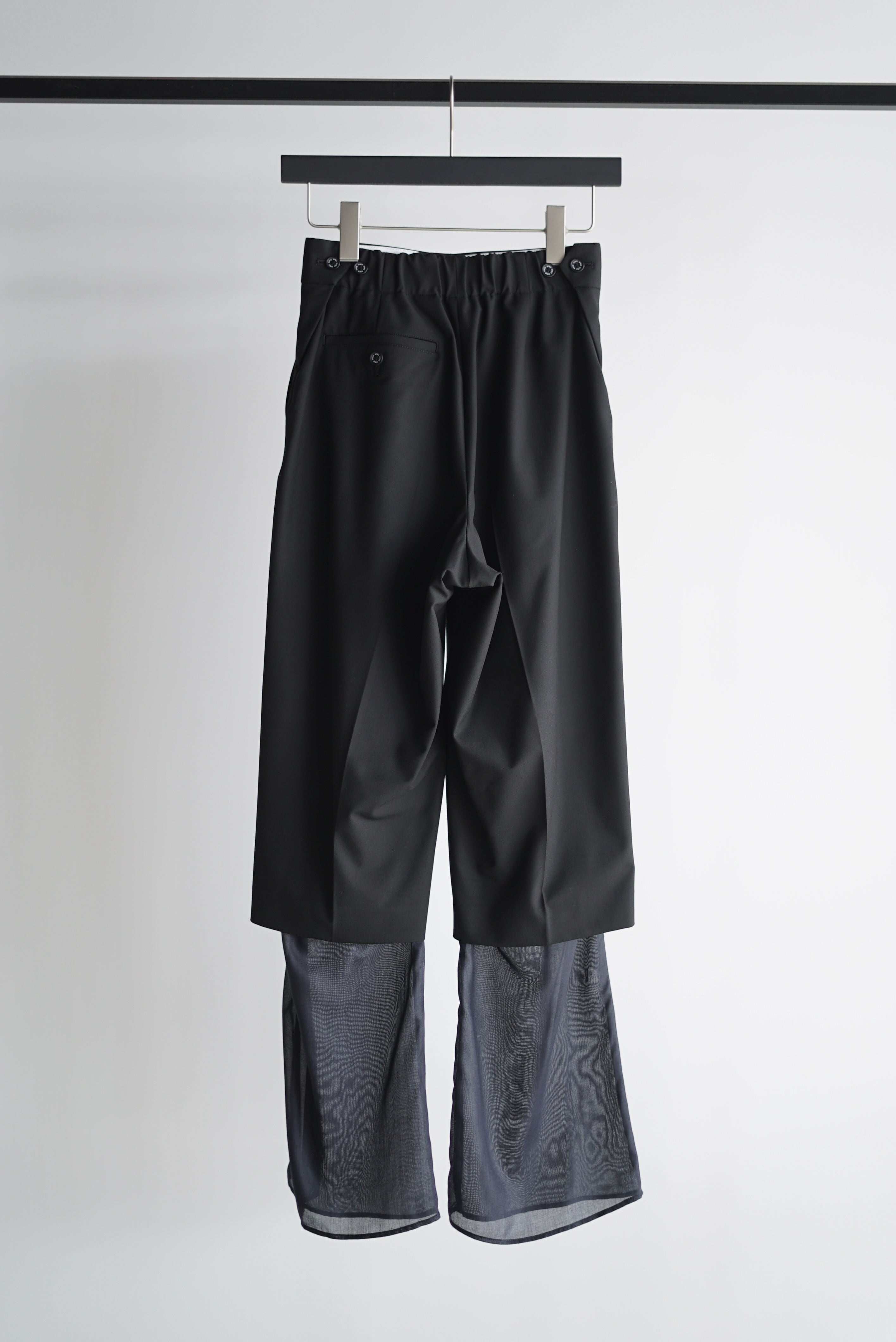 HYKE / P/R STRETCH LAYERED PANTS ( BLACK / BEIGE / PLUM HYKE / P/R STRETCH LAYERED PANTS ( BLACK / BEIGE / PLUM