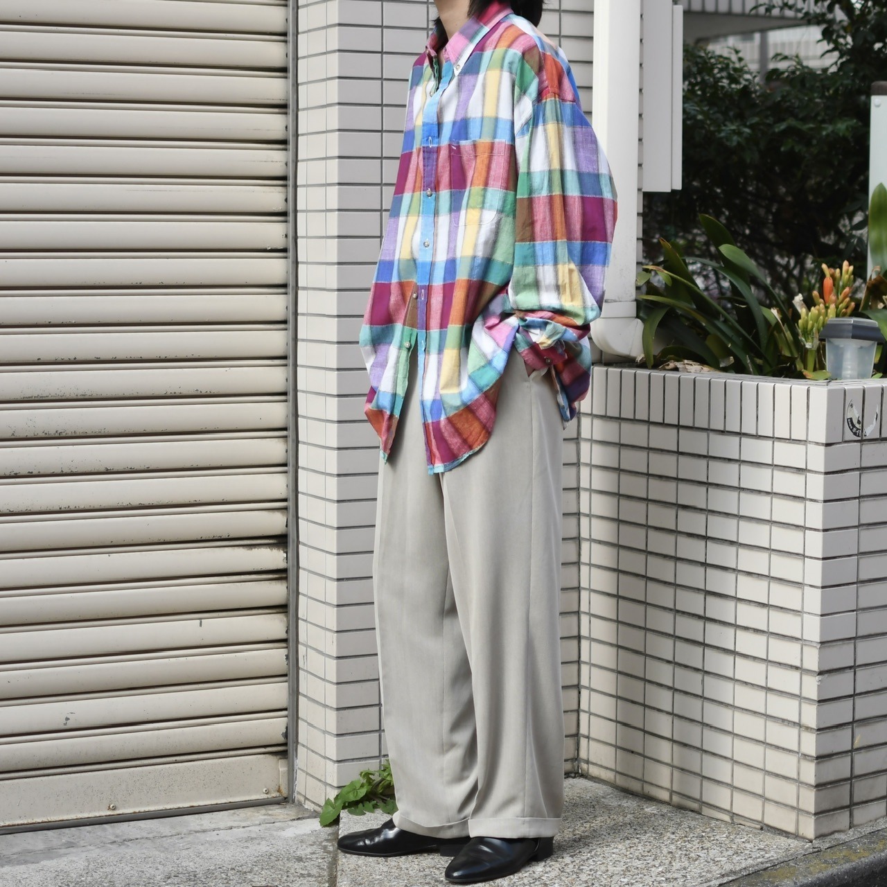 drape silhouette 2tuck slacks ivory