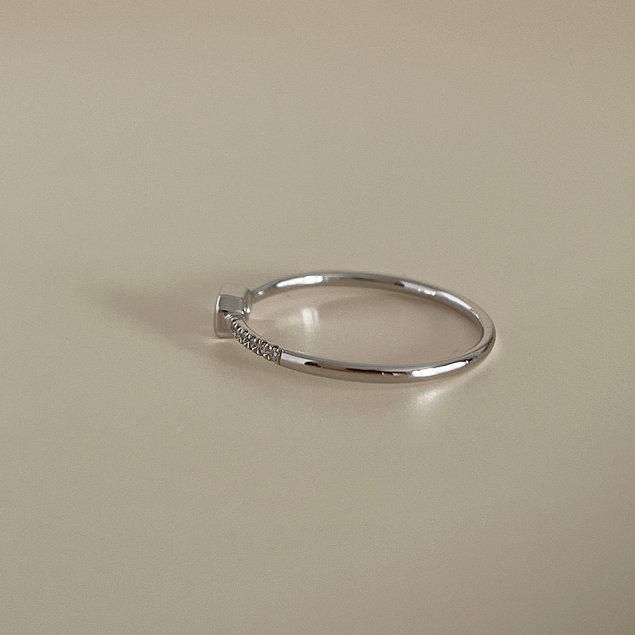 【鑑定済】エメラルドカット プラチナリング ダイヤモンド エメラルドカット ダイヤモンドリング M 0.10ct プラチナ チェカ