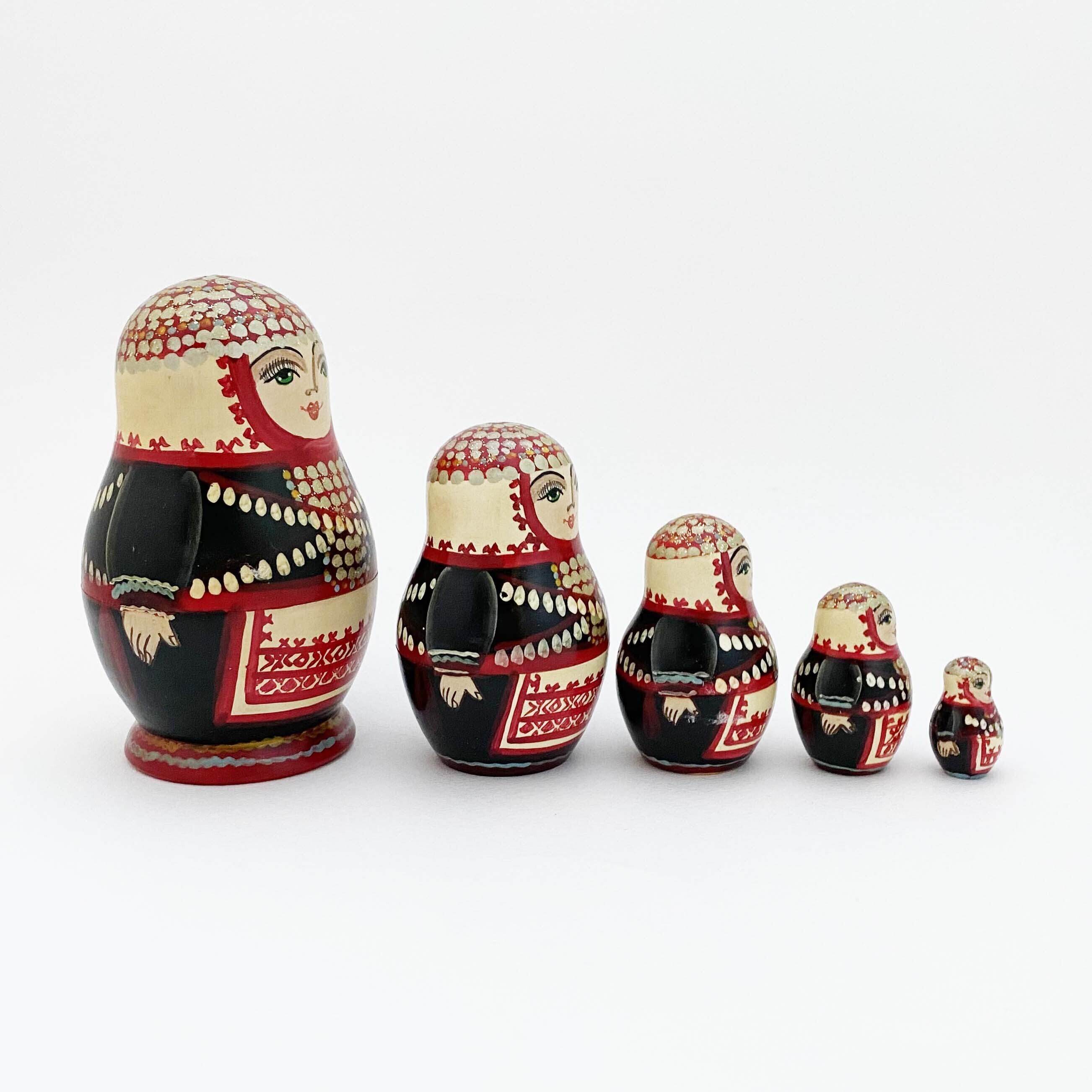 マリエル共和国マトリョーシカ（黒12cm / 5個組）