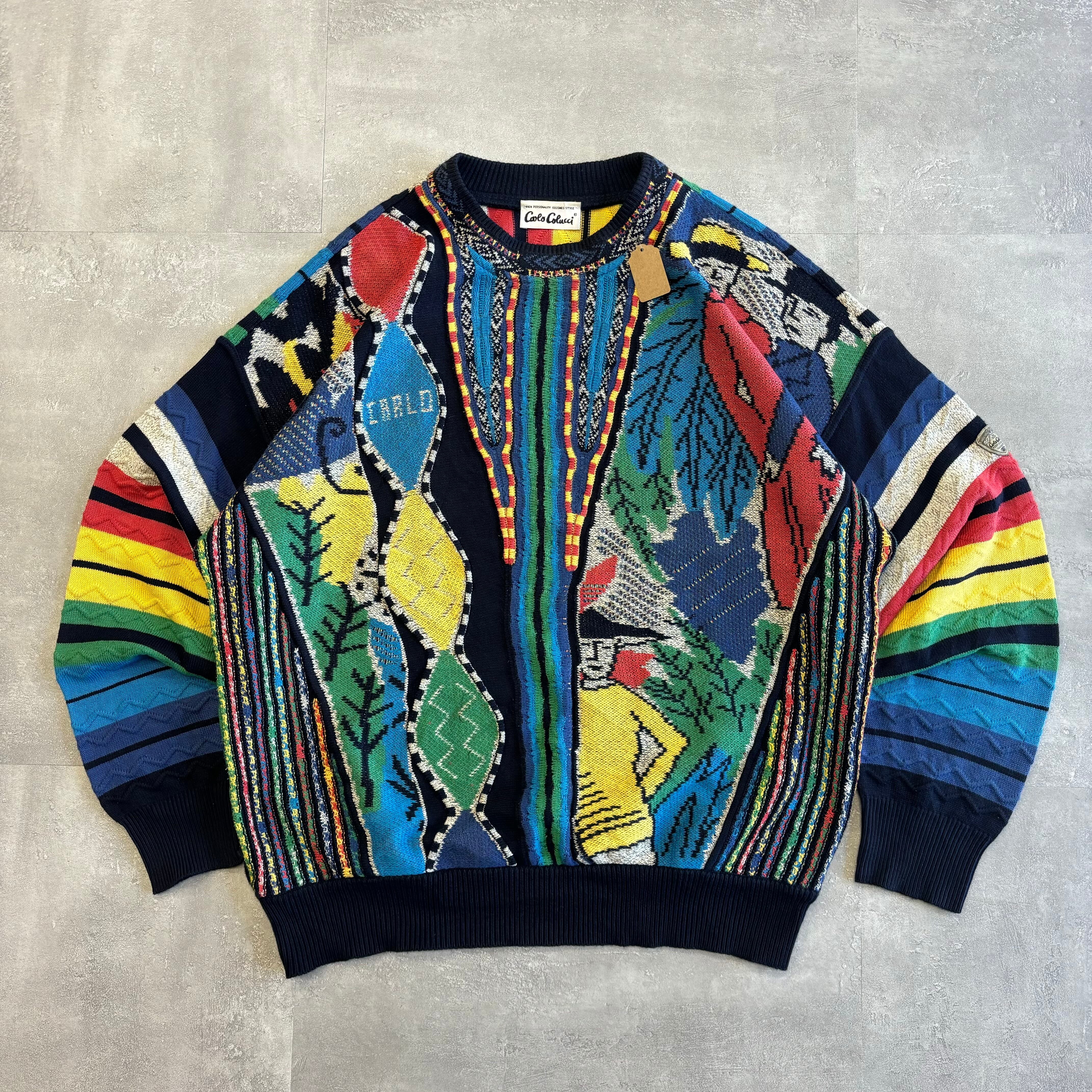 3Dニット ドイツ製 90's〜 Cato Cotucci 人柄 個性的 no1456