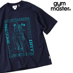7.4oz MOUNTAINEER ビッグTシャツ PEAK BAGGING 発泡プリント オーバーサイズ ドロップショルダー 綿100% ユニセックス G721793 ネイビー