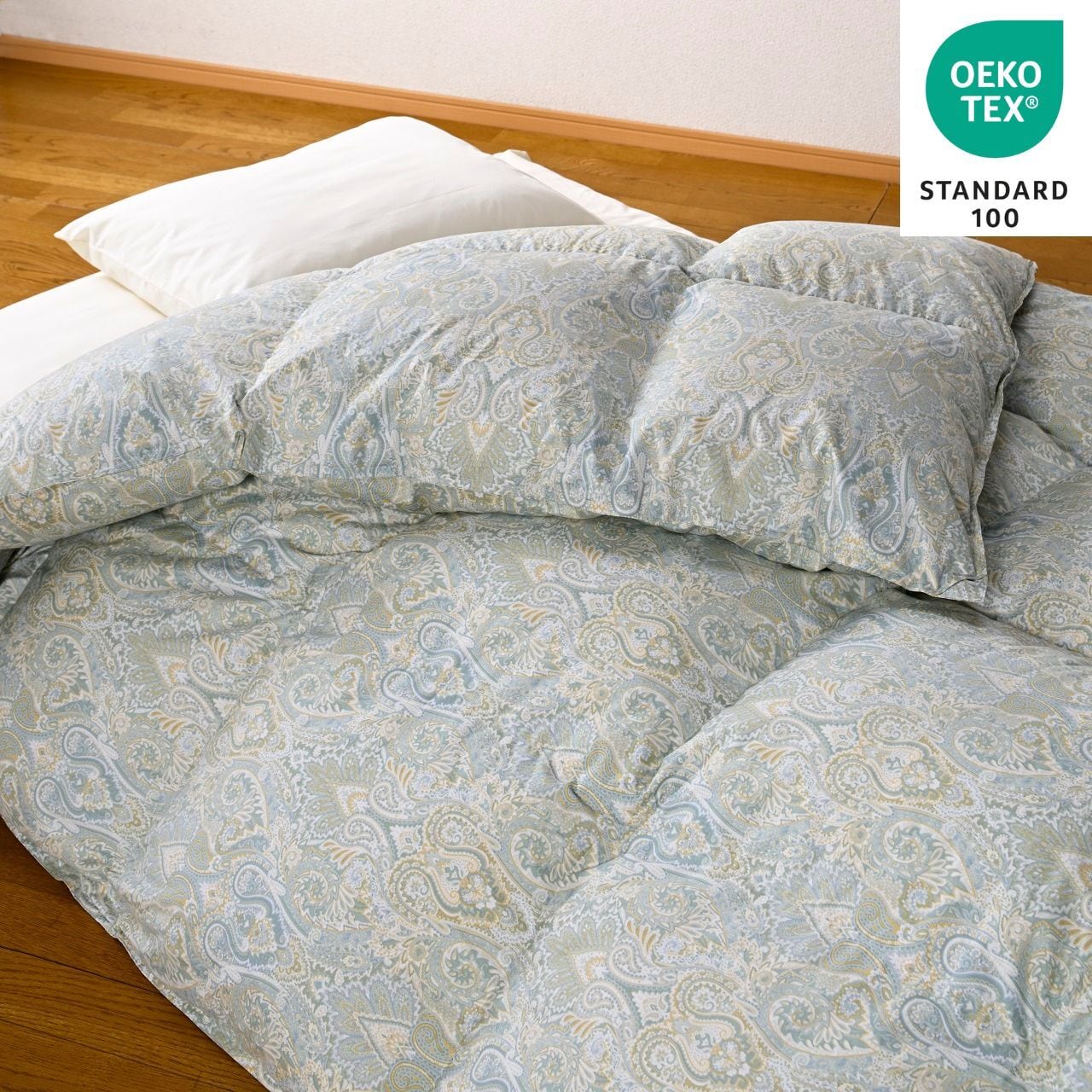 エコテックス®羽毛掛ふとん【ステラ】S/SD/D/Q/K  エコテックス®認証ホワイトグースダウン95% DP450−立体キルト(移動防止)80サテン