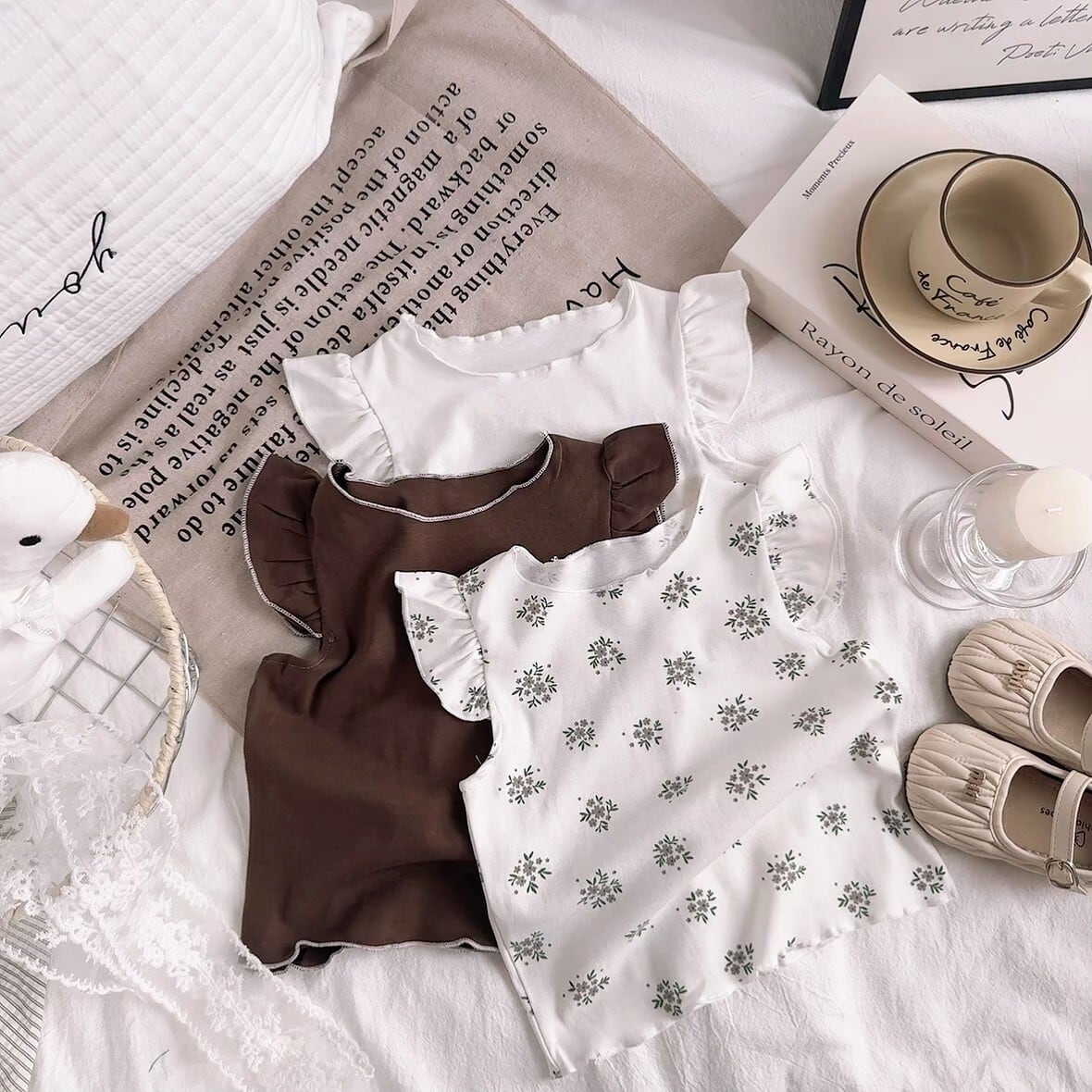 【BABY】夏新作 花柄フリルシャツ