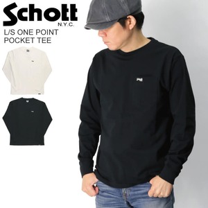 【送料無料】Schott(ショット) ロングスリーブ ワンポイント ポケット Tシャツ ロンT メンズ レディース 3113132 【最短即日発送】