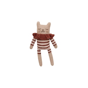 main sauvage/Kitten knit toy,combishort rayé sienne