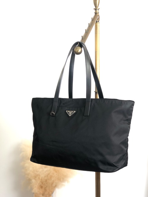 PRADA プラダ ハンドバッグ ブラック トライアングルロゴ ナイロン トートバッグ vintage ヴィンテージ オールド gy3es2