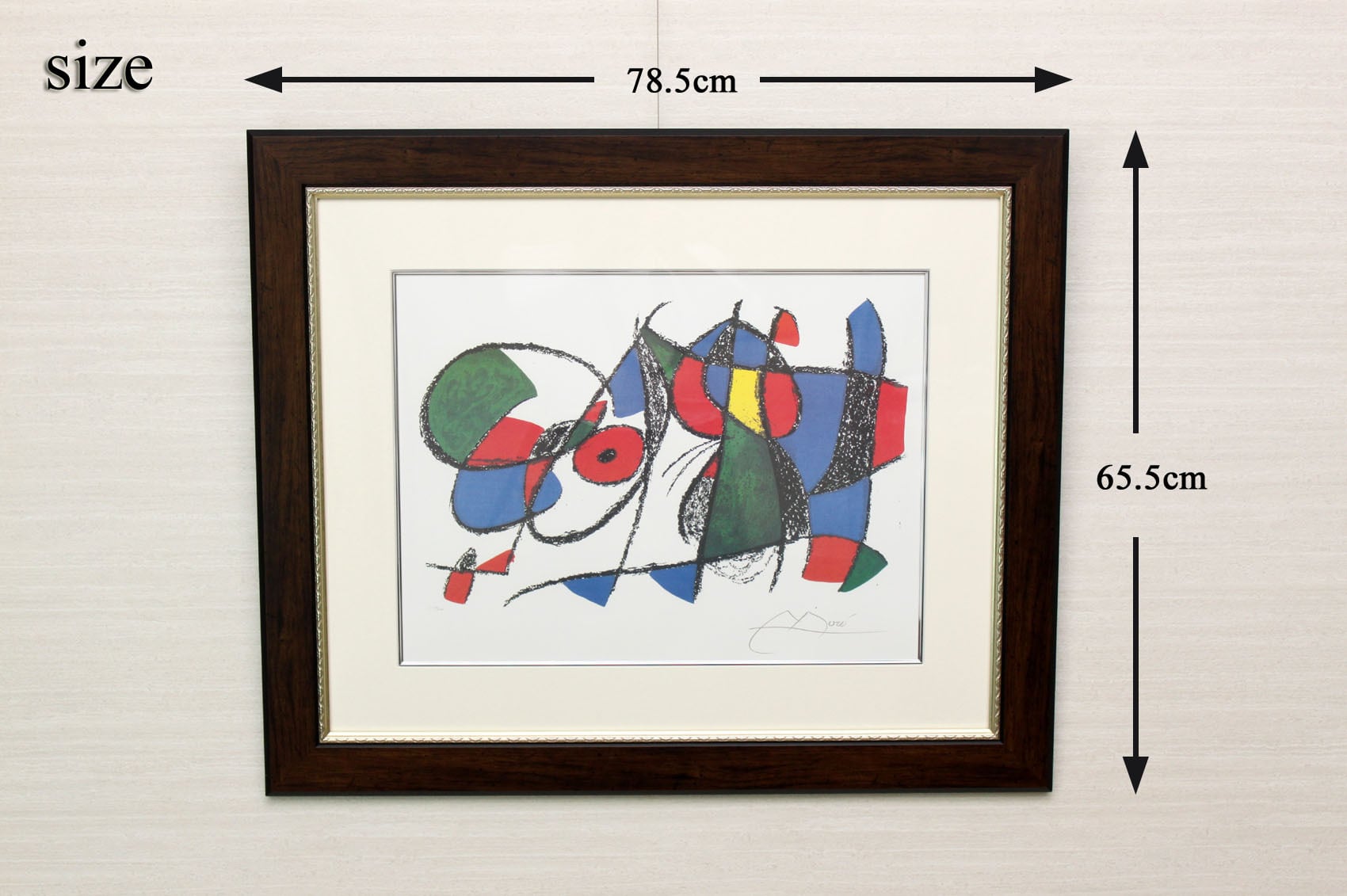 Joan 良かっ Miró 無題 リトグラフ 黒フレーム