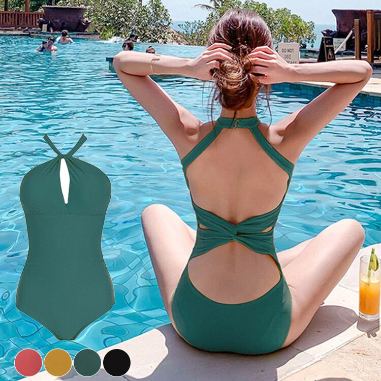 モノキニ レディース 水着 ワンピース 谷間 セクシー 背中見せ