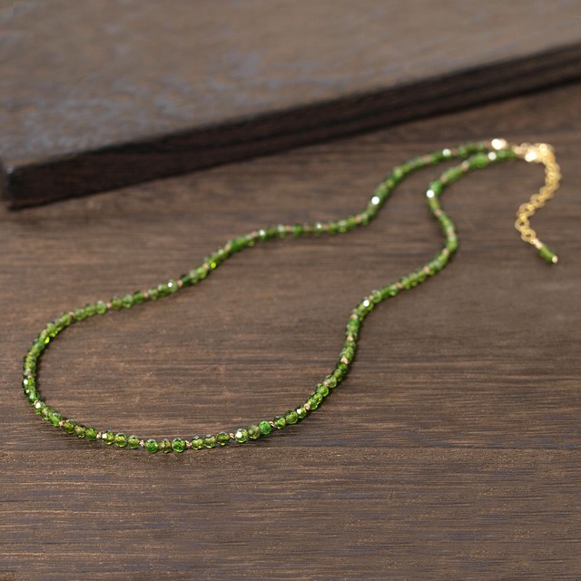 【限定】クロムダイオプサイトK14GFとシルクコードのやわらかネックレス