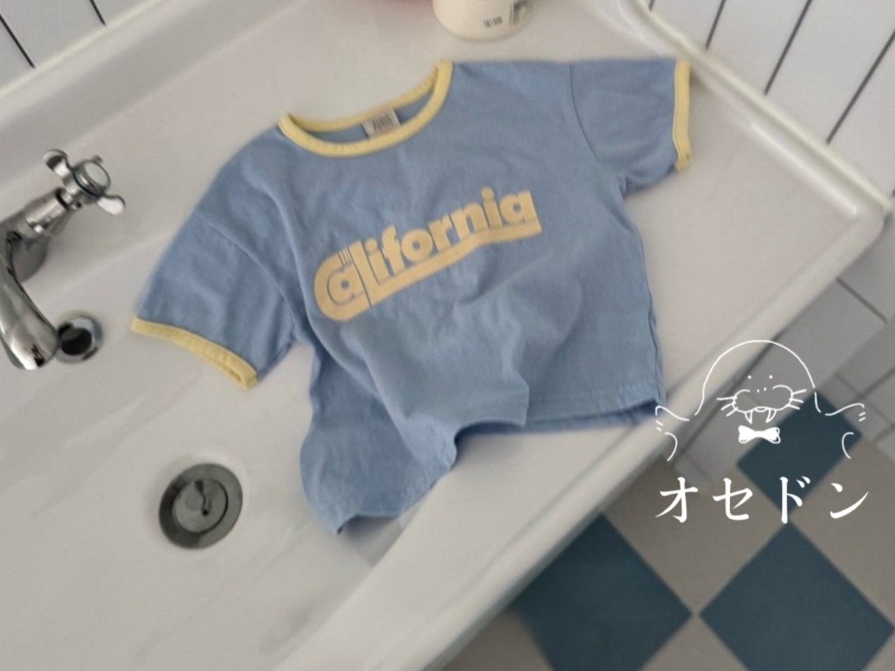 【 yellow factory】カリフォルニアTシャツ 80〜120cm ブルー240531 - 1