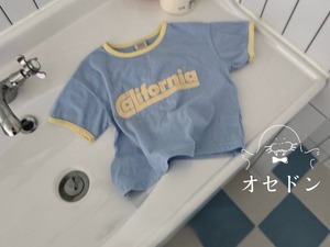 【 yellow factory】カリフォルニアTシャツ 80〜120cm ブルー240531