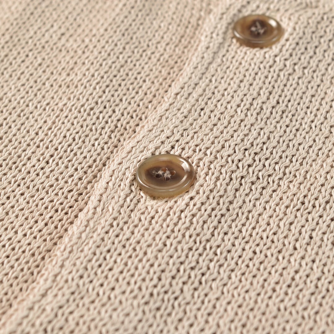 ARBRE アルブル スタンドカラーコットンカーディガン・ベージュ【メンズ】擬麻加工が施されスタンドカラーがアクセントのニットです【送料無料】