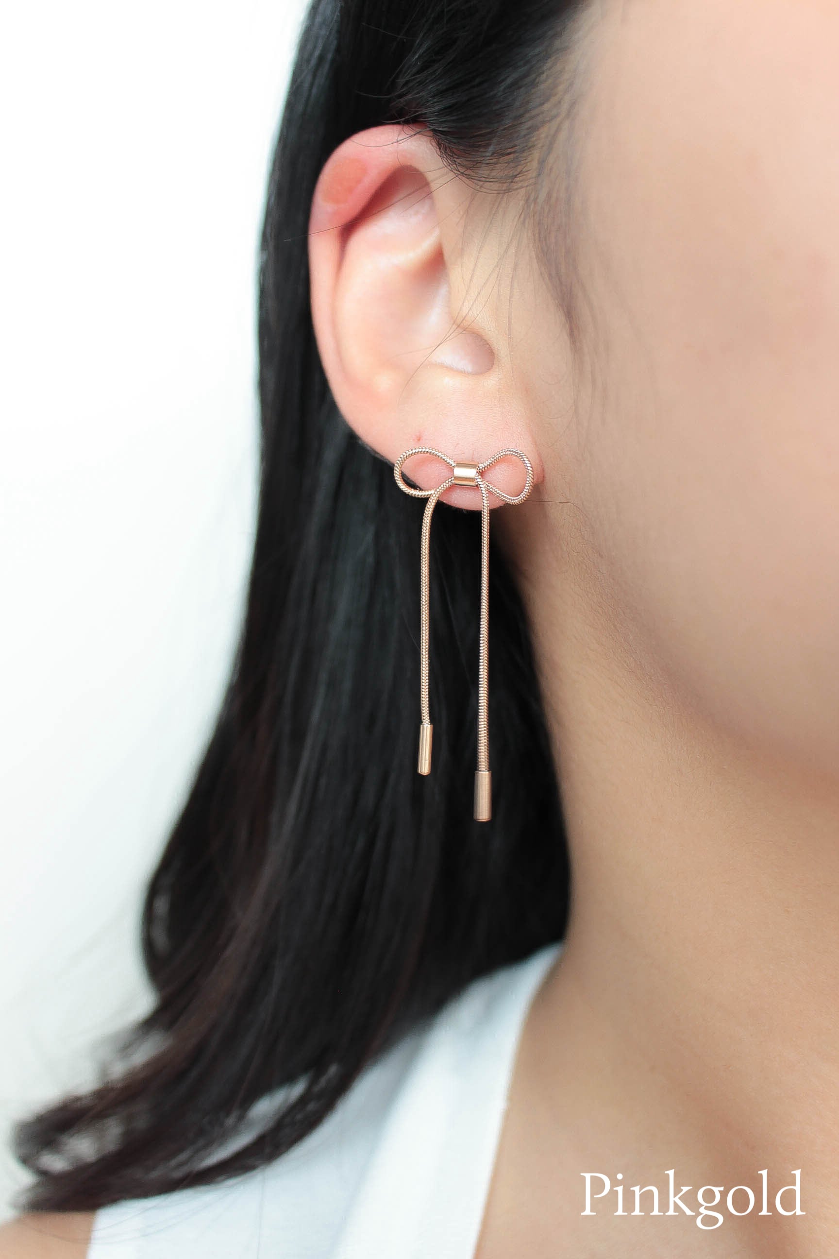 Ribbon Chain Pierce | 金属アレルギー対応のアクセサリー ebine