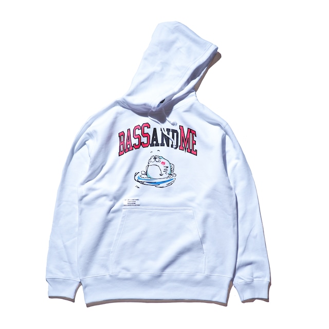 bassandme 10OZ HOODIE ”FROZEN” TYPE-WHITE-PILE