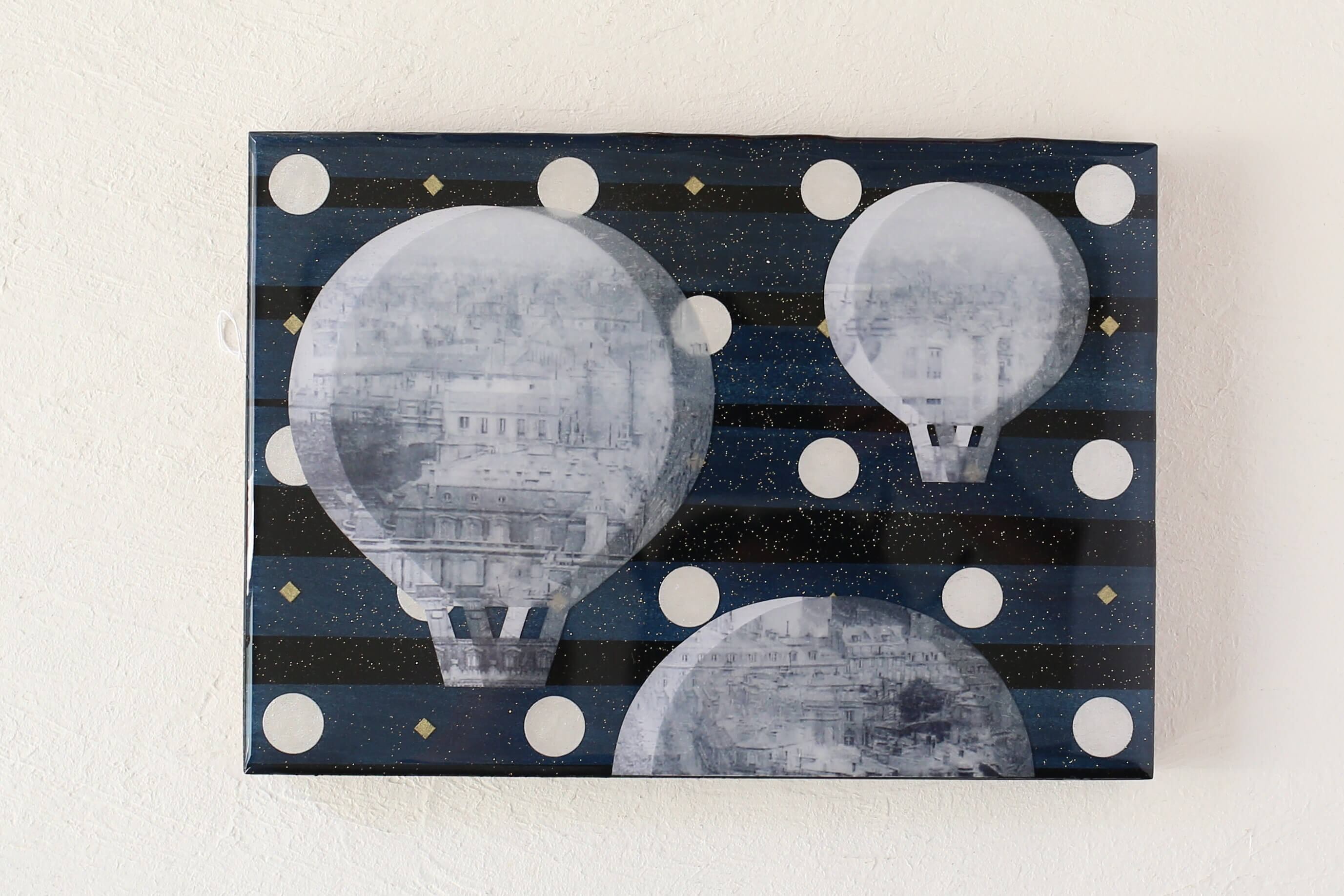 「街とききゅう」④ A5サイズ レジン コラージュ M-037