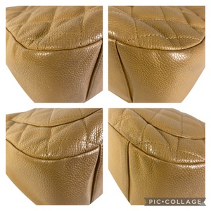 【最終処分SALE】CHANEL シャネル ココマーク  キャビアスキン ショルダーバッグ ベージュ A-7554