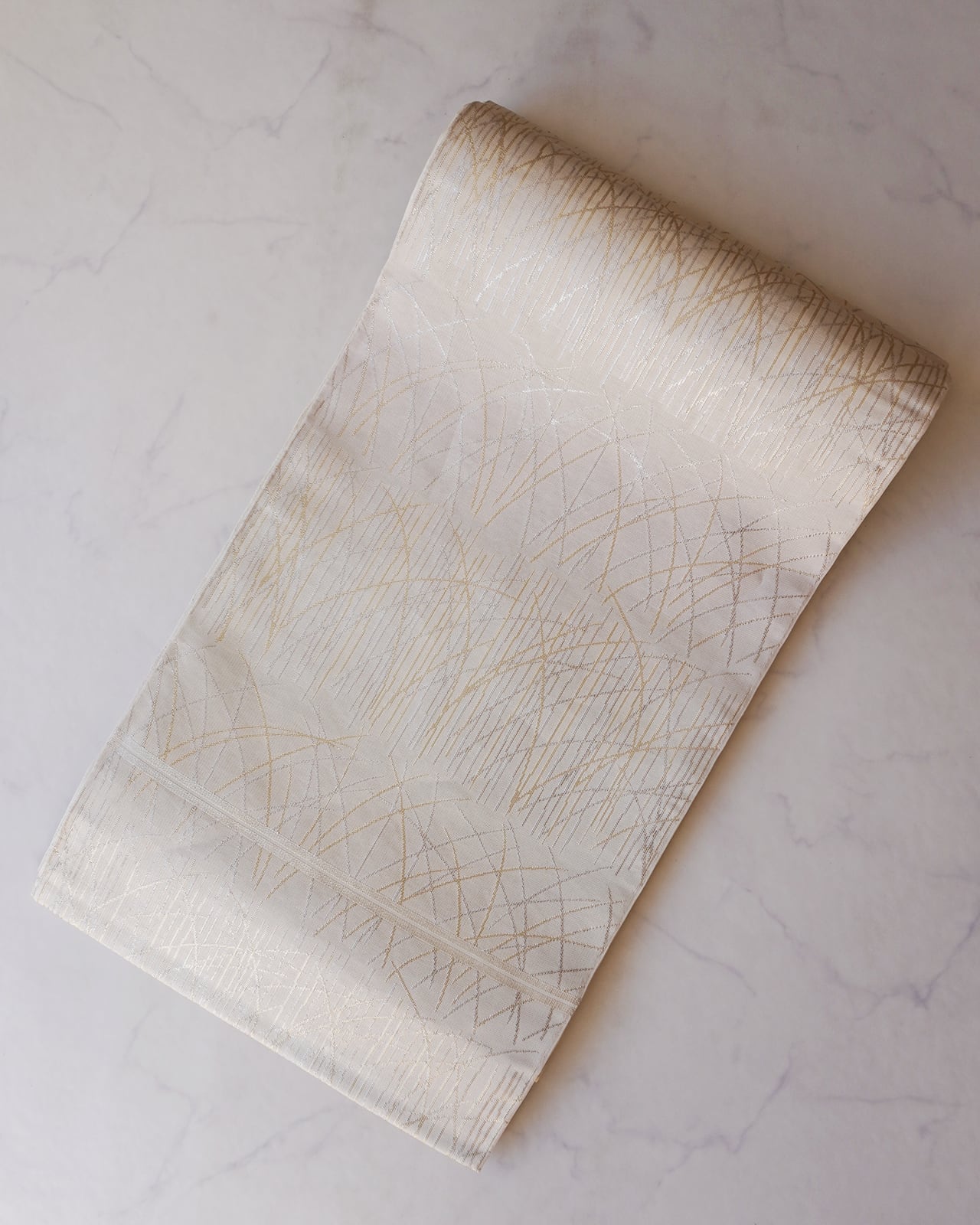 ふくろ帯】川島織物 生成り色 抽象横段文 ふくろ帯 | 大山キモノ・ちぇ