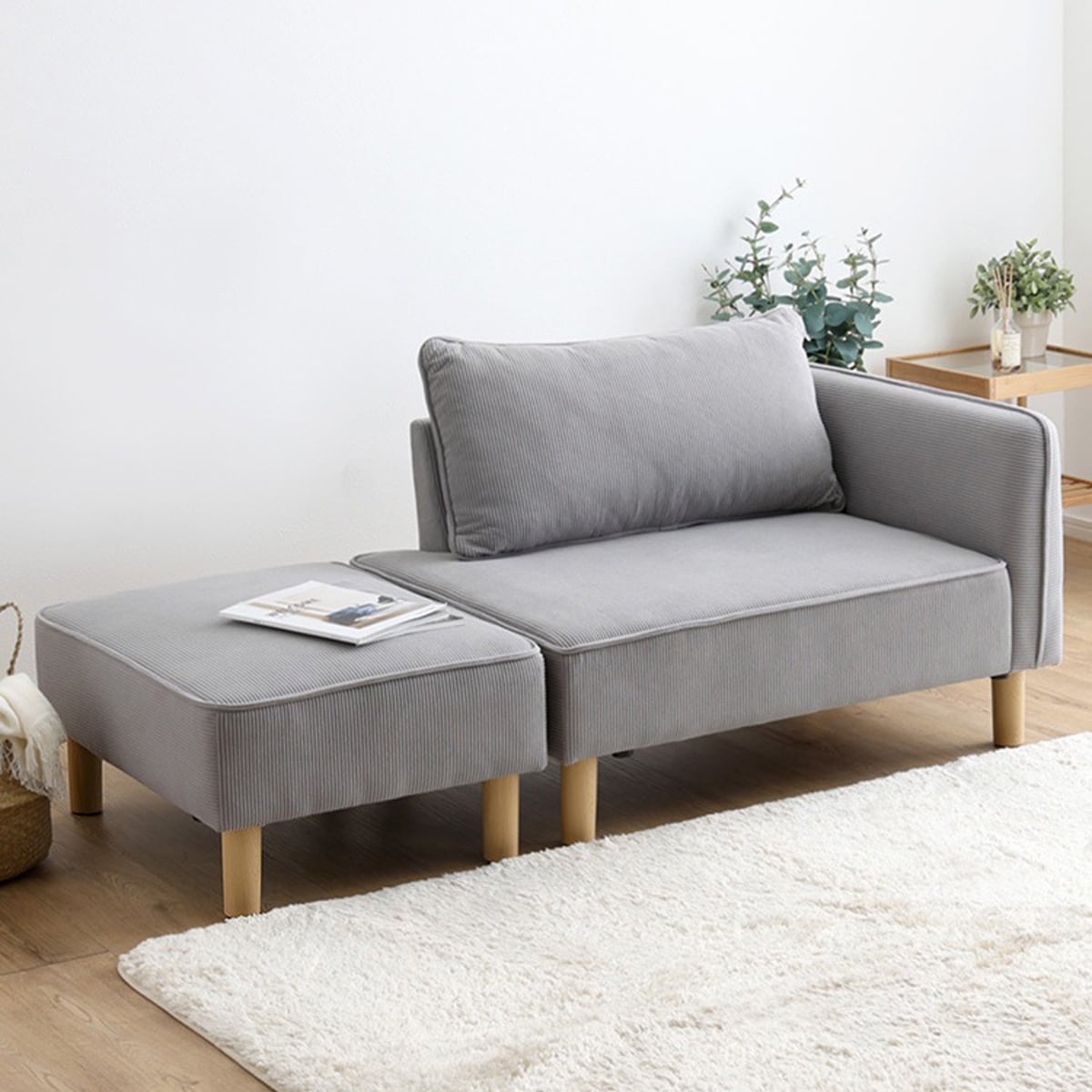 コーデュロイ生地 コンパクトカウチソファ