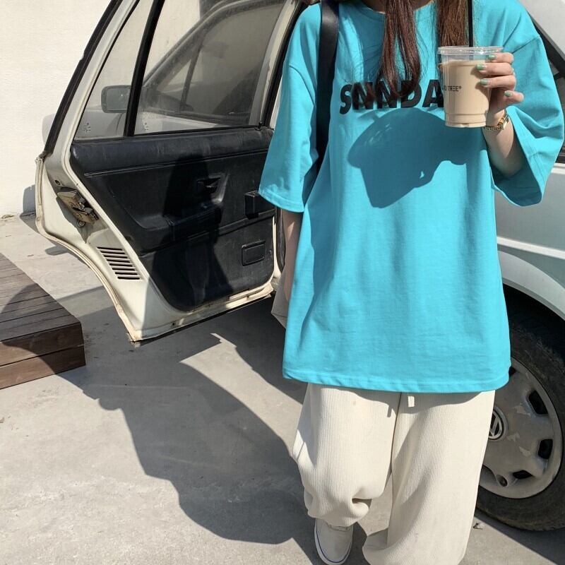 Tシャツ シャツ ルーズブルースプリングトップス 春物 ブラックストロベリース64860513649