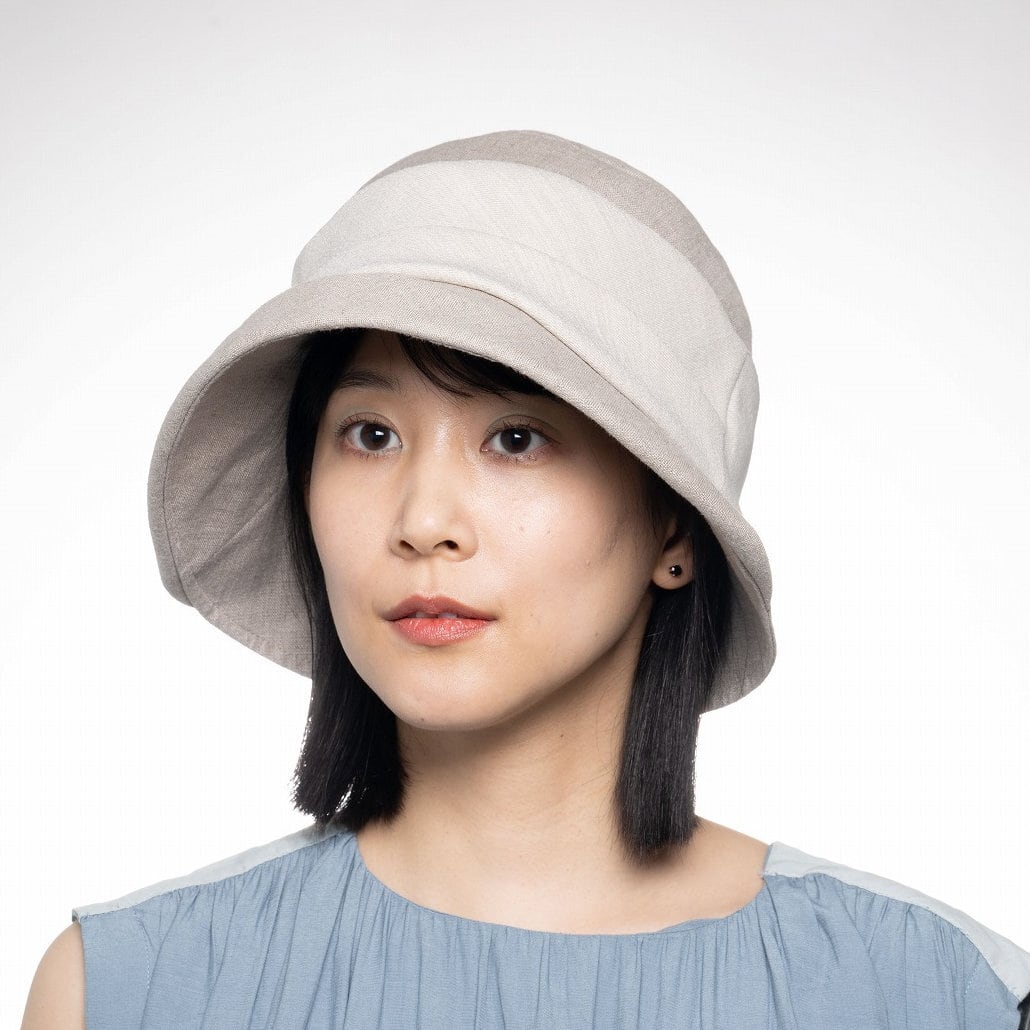 【2026年春夏】切り替えギャザーブルトン|ベージュ/ブラック/ネイビー/ブラウン Panelled Gathered Breton Hat