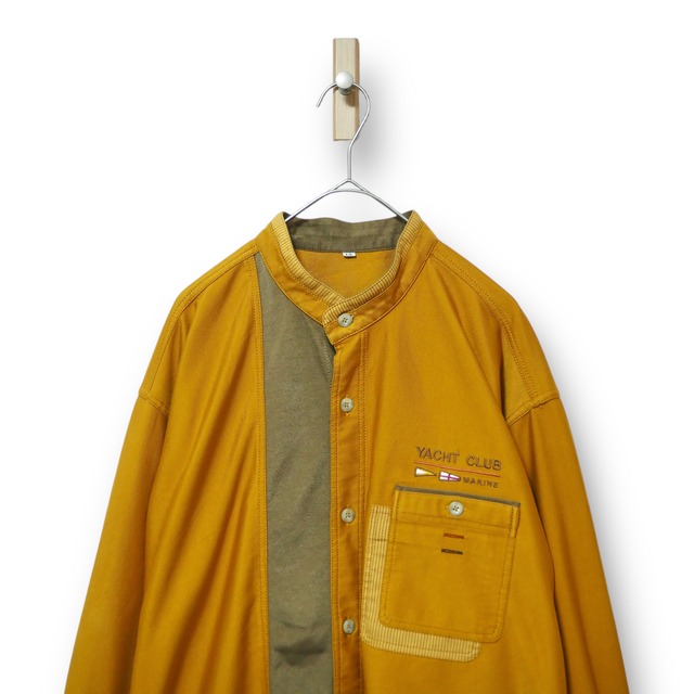 【VINTAGE】長袖バンドカラーシャツ