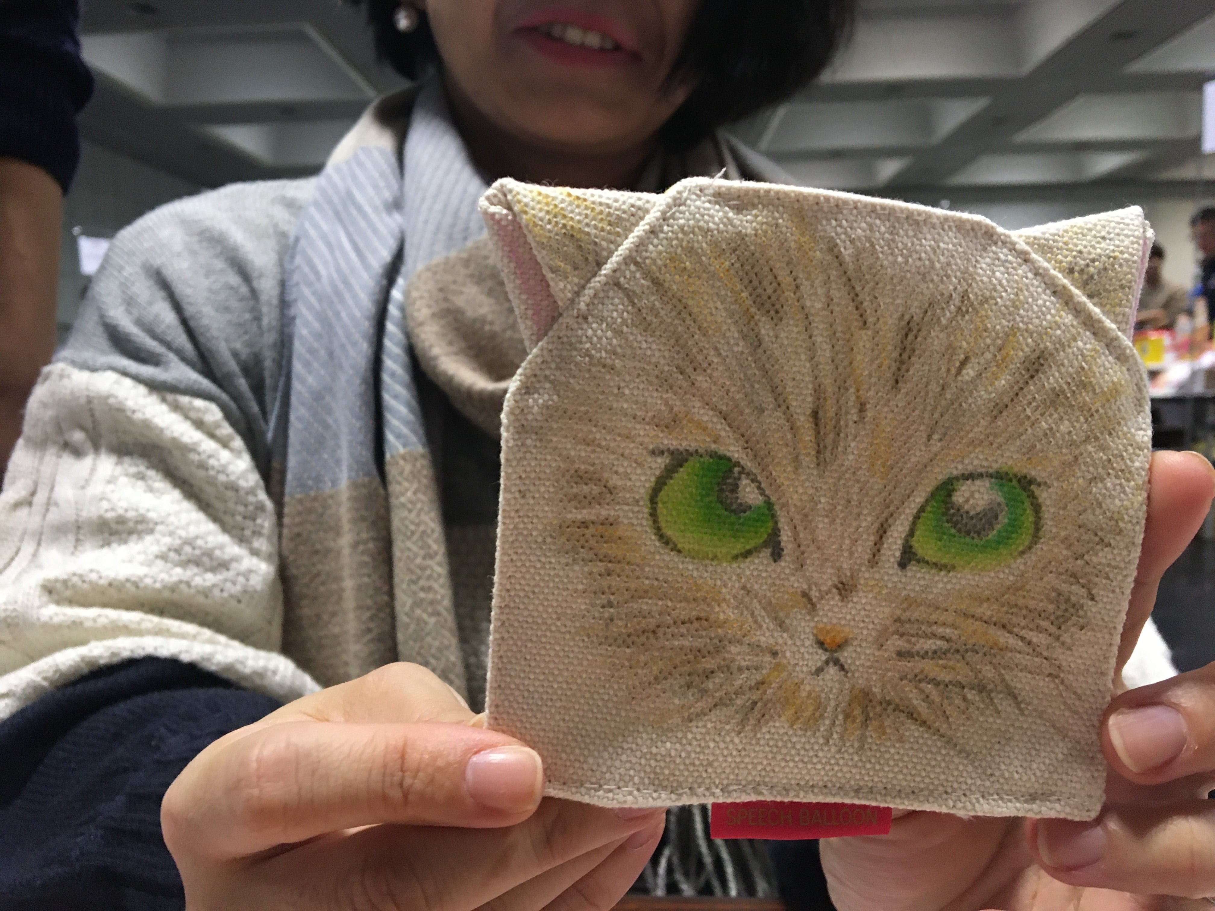 猫耳コースター 可愛い耳がついたコースター 柄の裏は帆布になっていて