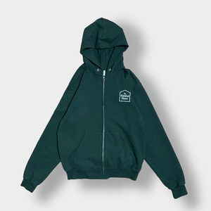 Champion スウェット パーカー ジップアップ フルジップ パーカー ワンポイント 刺繍ロゴ ディープグリーン フーディー S チャンピオン us古着