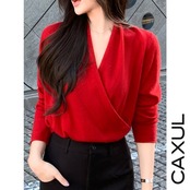 Cross V-Neck Wool Cashmere Knit / 2color