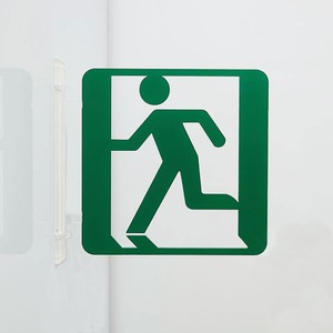 ツケレルン（1Wayピクトサイン）軽量 アクリル 突き出し 看板 （非常口、出口サインA）1way-0074
