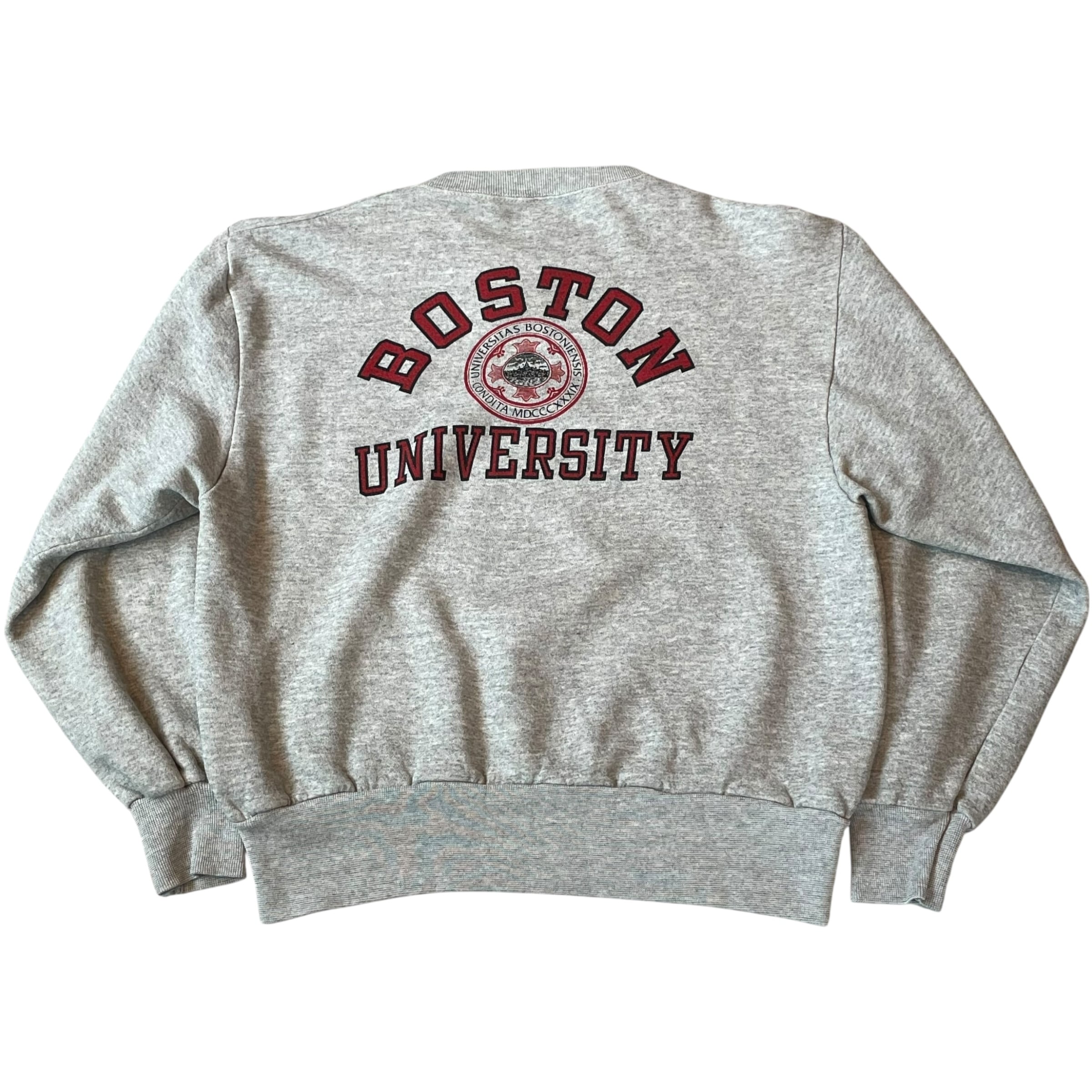 Irregular !!! 80s Champion "BOSTON UNIVERSITY" Backwards print sweat