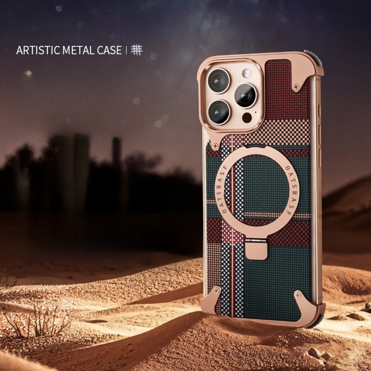 ◆iPhone 16/Pro/Pro Max◆ Carbon Fiber Texture Metal Phone Case / カーボンファイバー テクスチャー メタル スマホケース