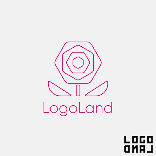 ロゴマークデザイン - 花を線で描いたシンプルかつ洗練されたデザインのロゴ