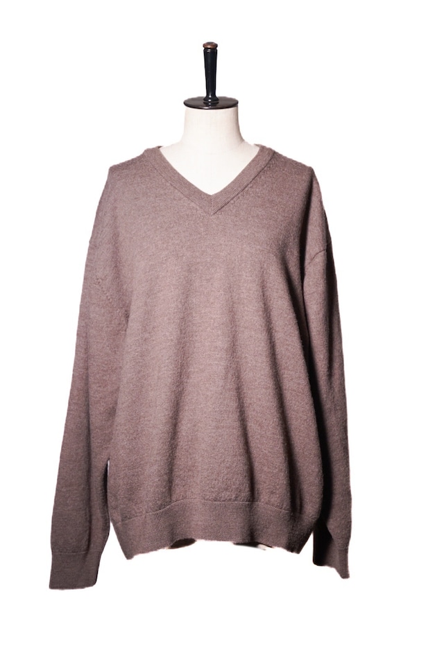 v neck merino wool knit sweater