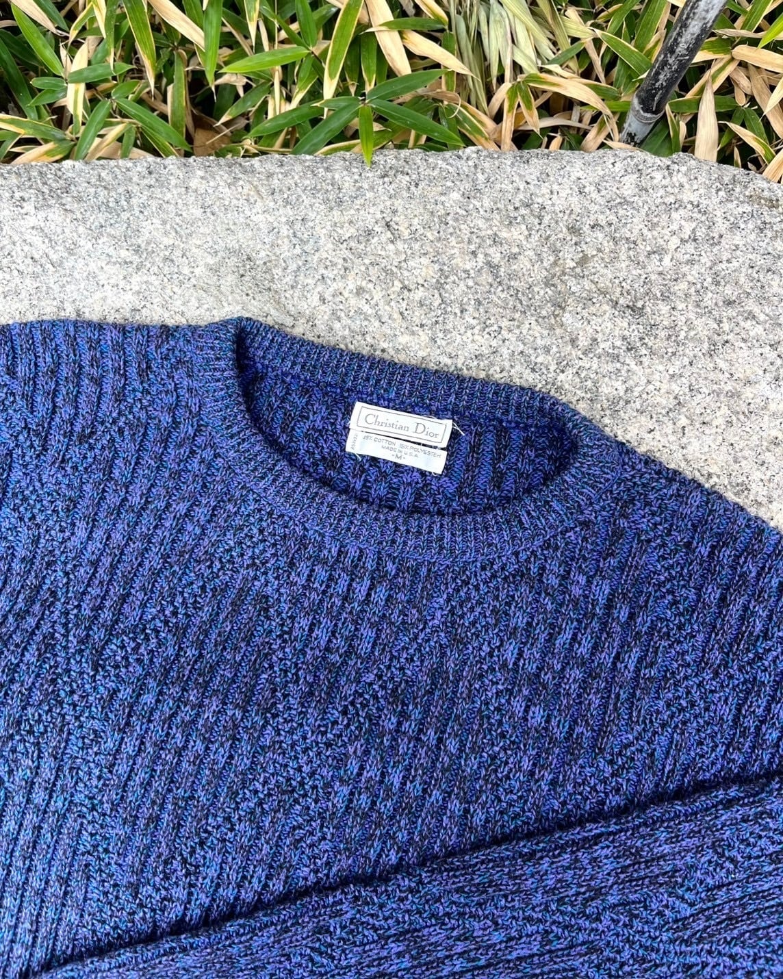 90s Christian Dior Crew-Neck Cotton Knit USA製