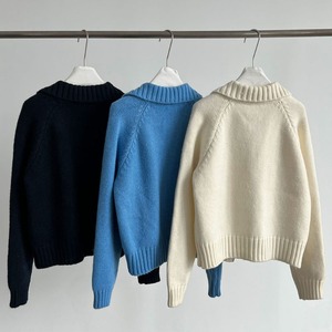 zip-up knit cardigan J00099