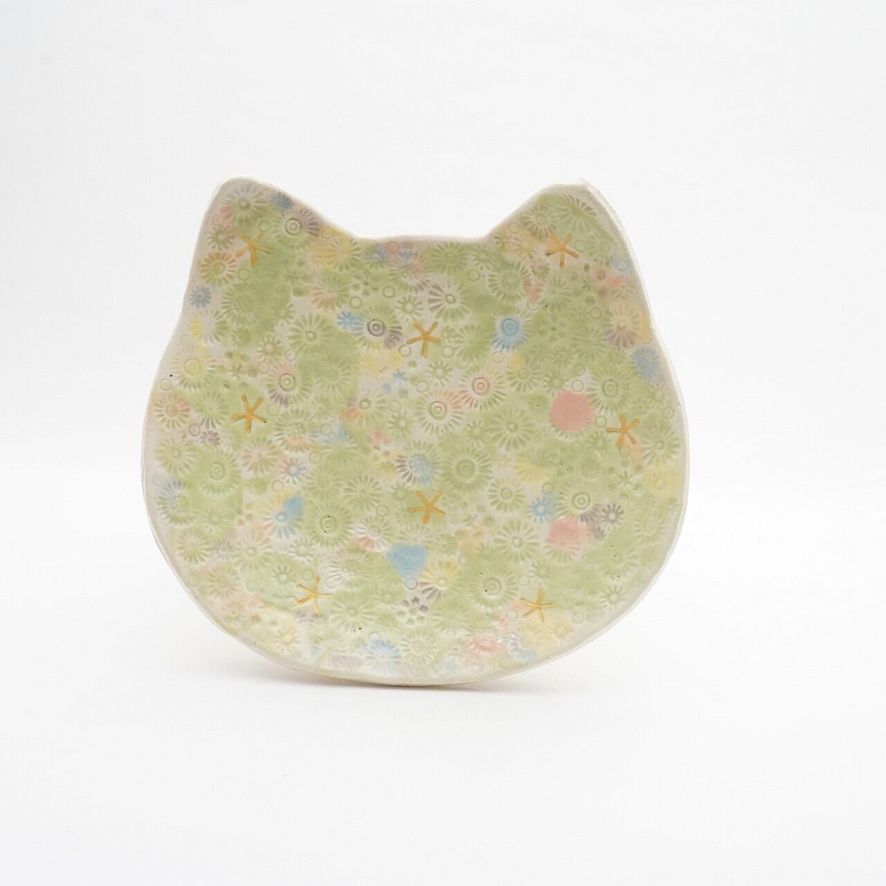 【陶工房ほうき】淡三島ねこ皿 1-C