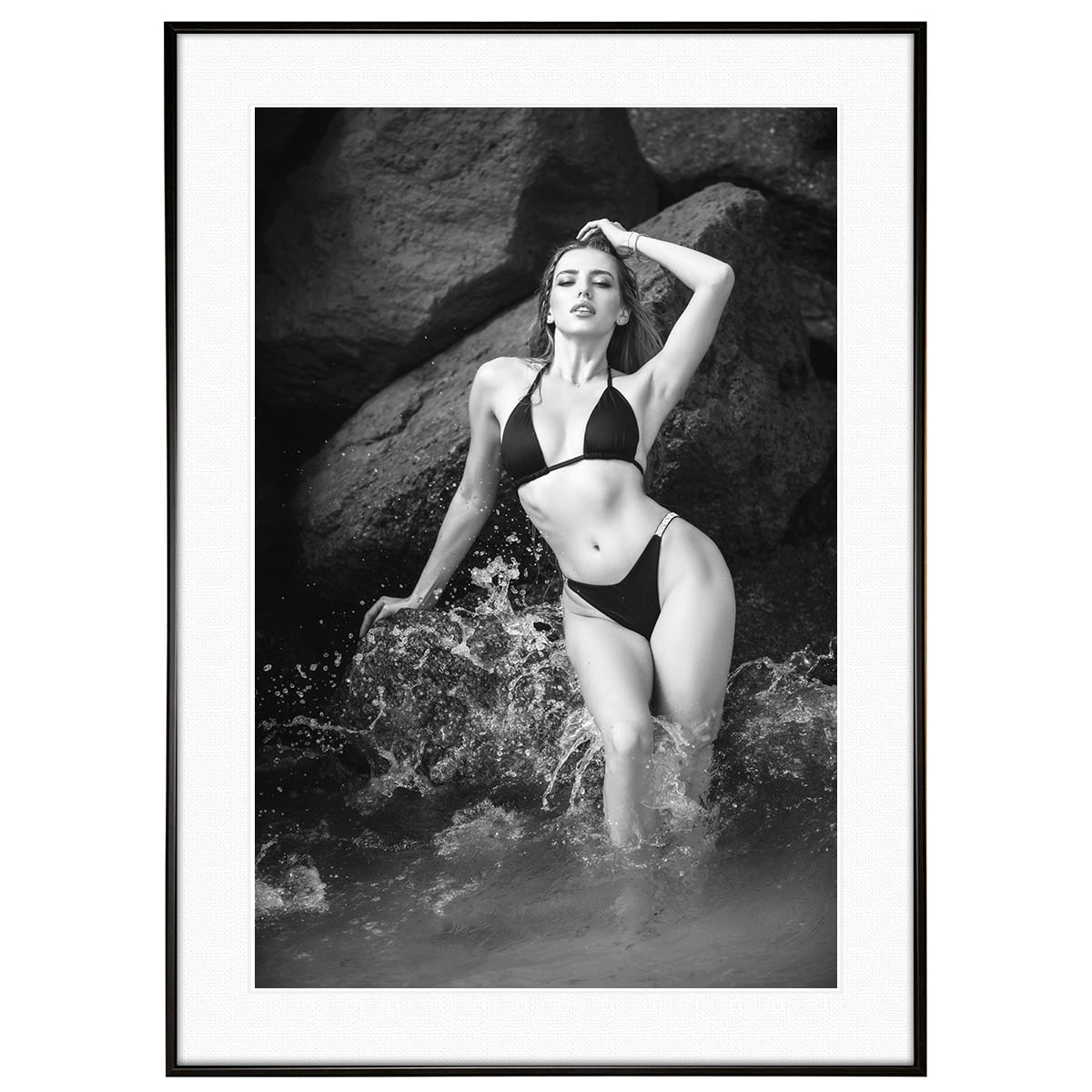 人物写真 水着を着た女性 インテリア モノクロアートポスター額装