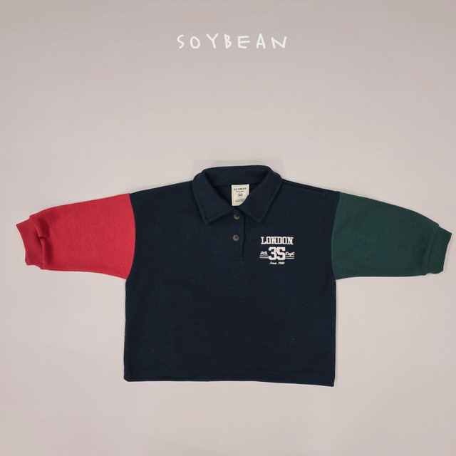 《送料無料》予約：モダン配色カラーT【soybean】※ジュニアサイズ