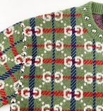 【新品未使用Mサイズ】GUCCI GG総柄 スタッズ ウールニット