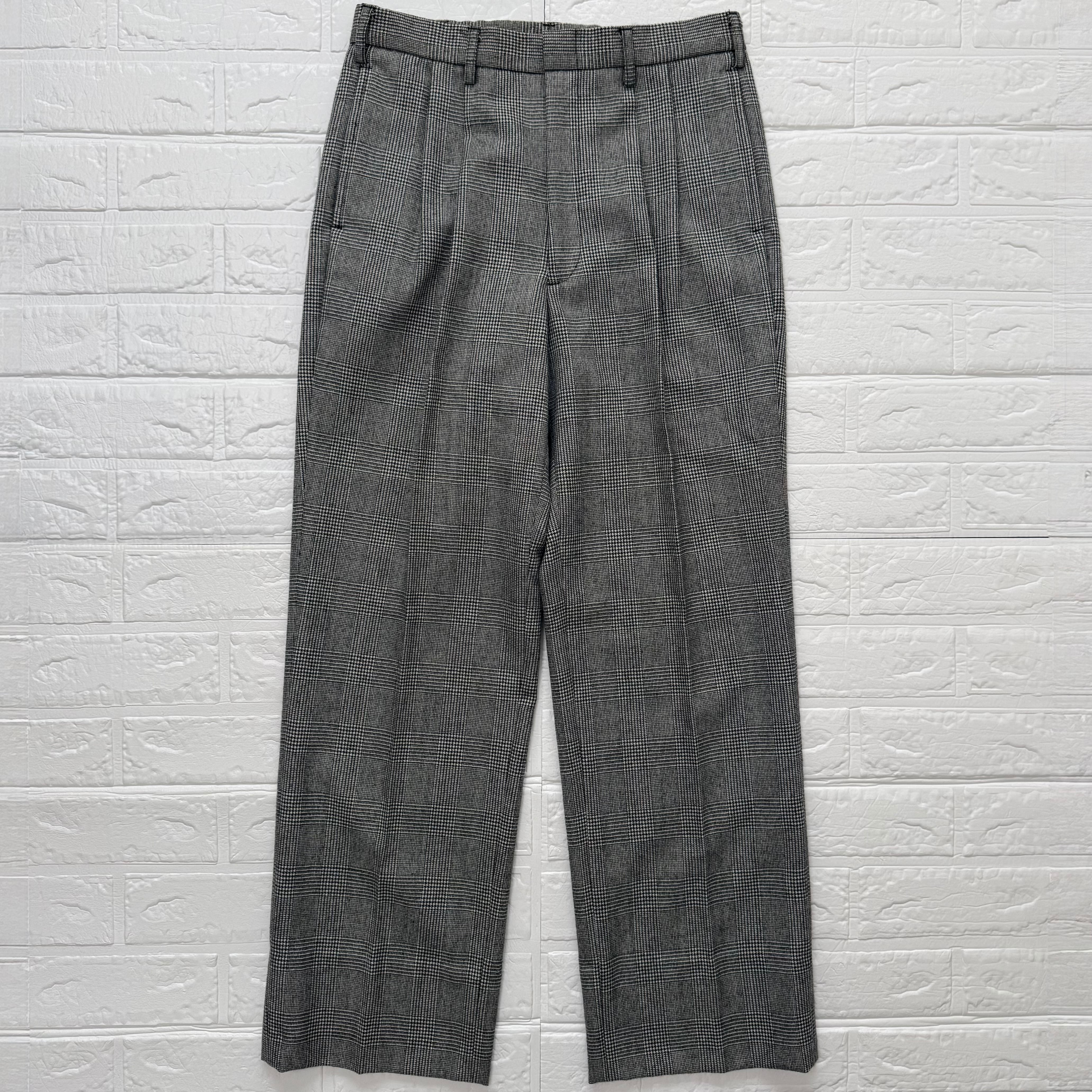 GTA HERRICK グレー 2プリーツ フランネル サイドアジャスター GTA Herrick ベルトレス サイドアジャスター 2プリーツ ウール