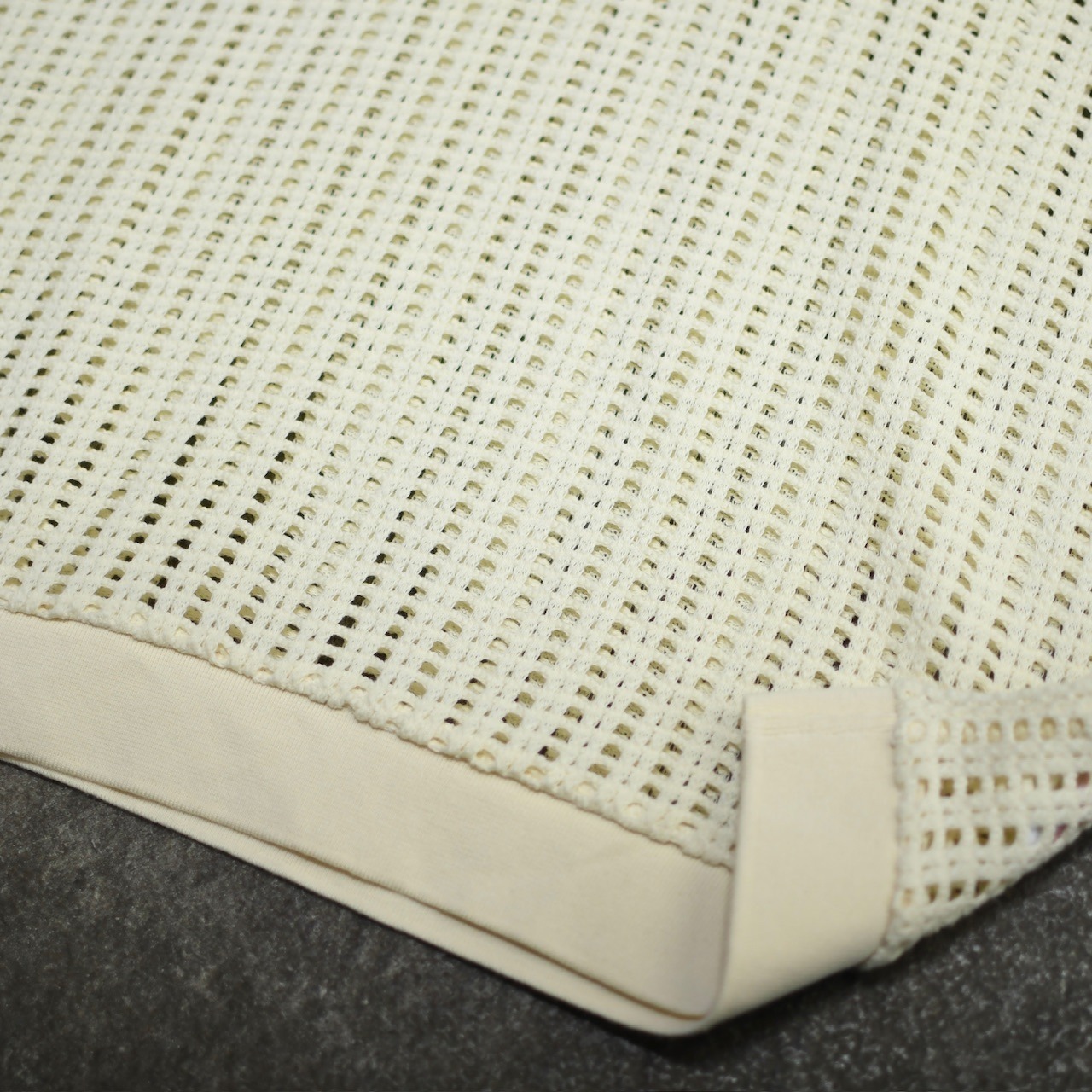 mesh knit polo ivory
