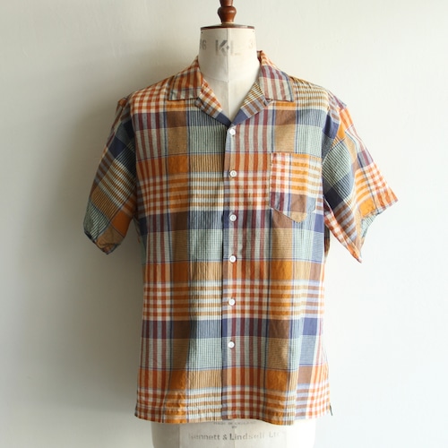 D.C WHITE【 mens 】madras check collar shirts