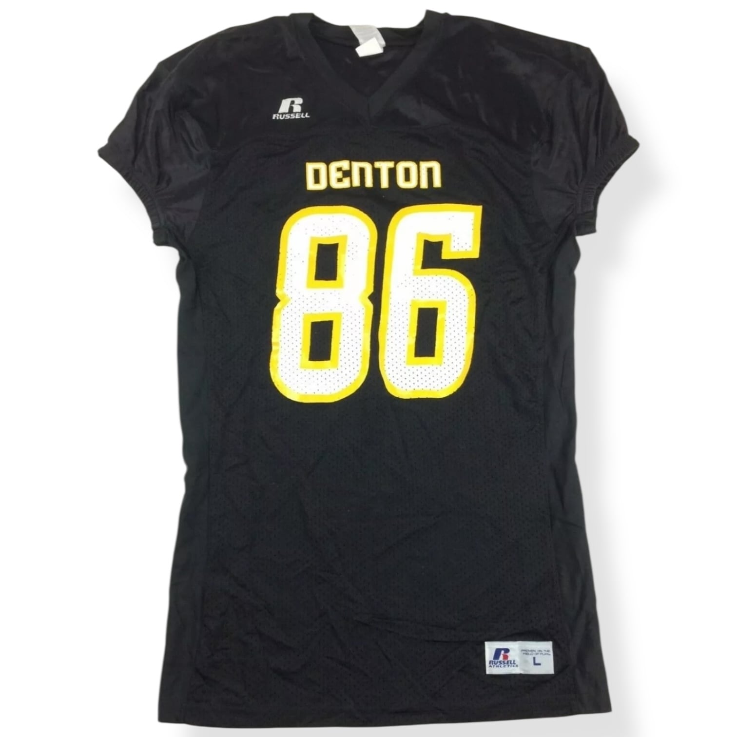 【L】Russell DENTON #86 ストック アメフトジャージ ブラック