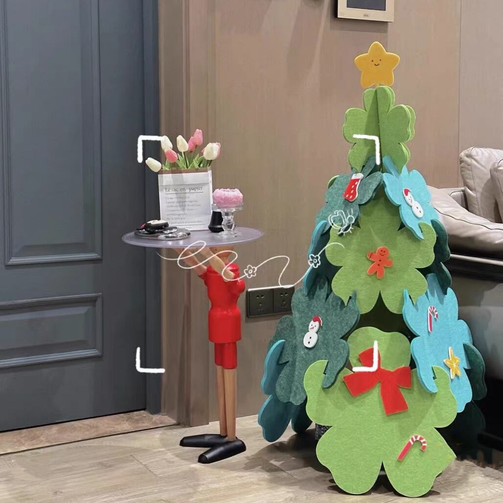 クリスマスツリー サンタブーツ オーナメント3点セット ハンドメイド 
