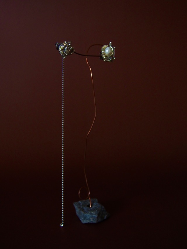 " Lily collage earrings " (E~F) -Silver925-