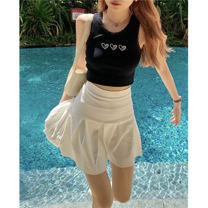 ホワイトスカート Aラインサマーハイウェスト薄手 夏物 モンロー83196415396