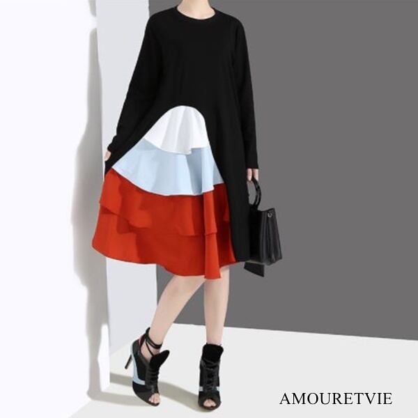ワンピース アシンメトリー モノトーン トリコロール 長袖 可愛い スマート スタイリッシュ シック モード系 ヴィジュアル系 1723 Amouretvie 韓国系 モード系 個性的ファッションの通販サイト ワンピース アシンメトリー モノトーン トリコロール 長袖 可愛い スマート スタイリッシュ シック モード系 ヴィジュアル系 1723 Amouretvie 韓国系 モード系 個性的ファッションの通販サイト
